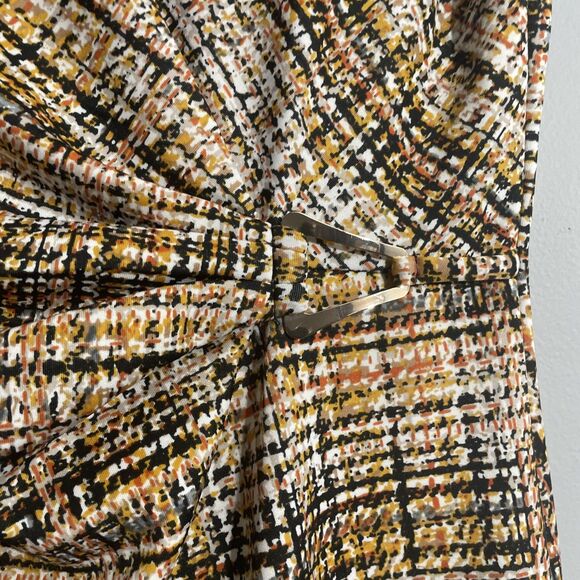 Enfocus Studio Dress Size 8  Yellow Black Red Checkered Print Sleeveless Casual - Picture 5 of 10